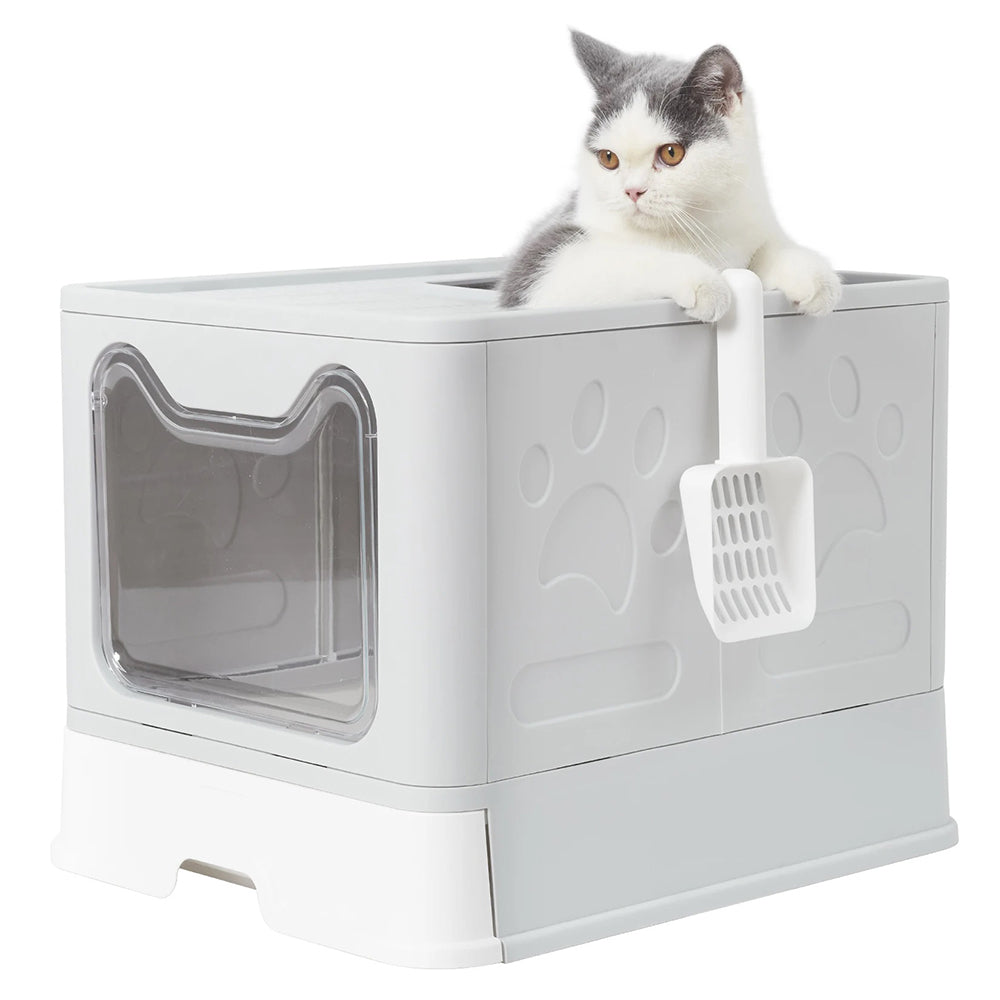 Large Space Foldable Cat Litter Box with Front Entry & Top Exit with Tray - The Grand Bazaar of Australia