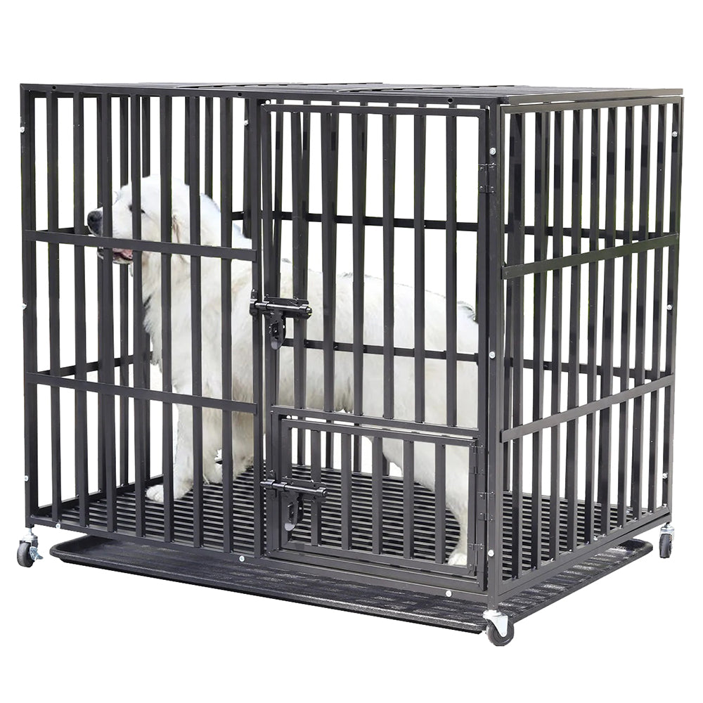 Heavy Duty Pet Dog Cage Strong Metal Crate Kennel Playpen with Wheels &Tray - The Grand Bazaar of Australia