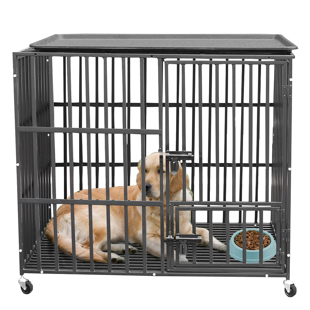 Heavy Duty Pet Dog Cage Strong Metal Crate Kennel Playpen with Wheels &Tray - The Grand Bazaar of Australia