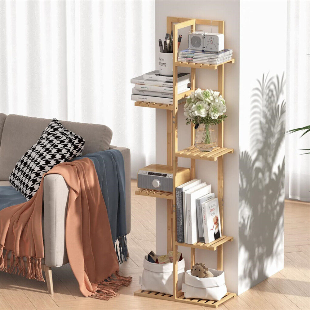 5/6 Pot Vertically Bamboo Flower Shelf Rack Pots Display Corner Shelving - The Grand Bazaar of Australia