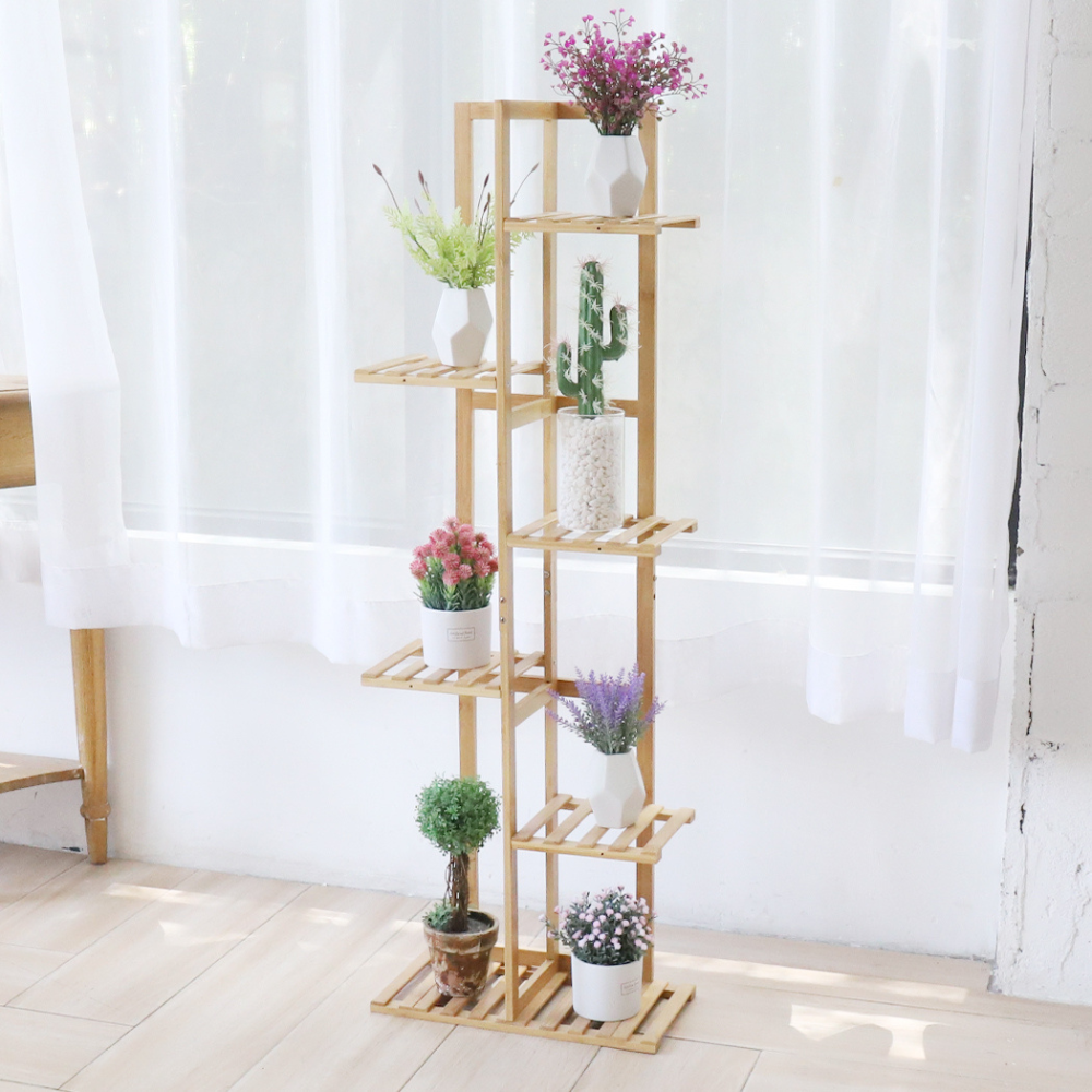 5/6 Pot Vertically Bamboo Flower Shelf Rack Pots Display Corner Shelving - The Grand Bazaar of Australia