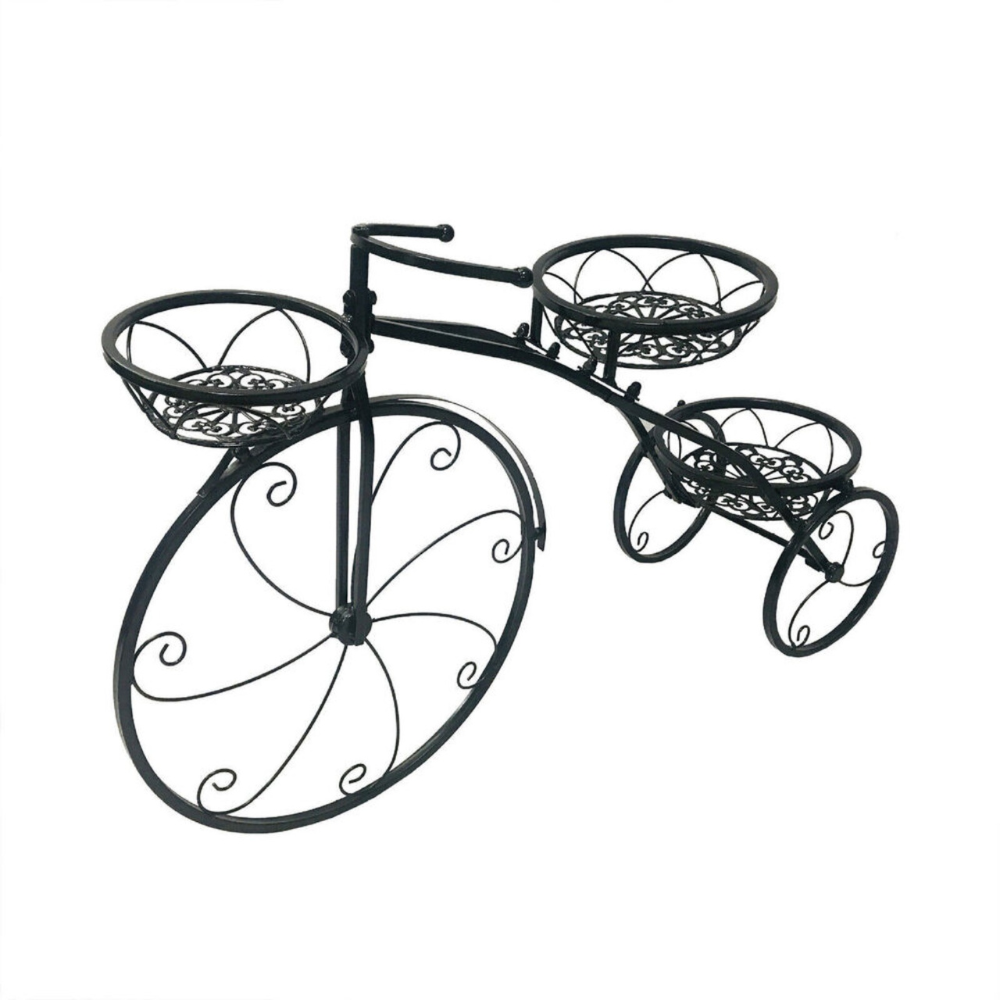 3-Tier Bicycle Plant Stand Wrought Iron Tricycle Planter - The Grand Bazaar of Australia