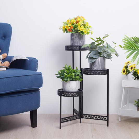 4 Tier Metal Flower Pot Rack Corner Shelving Storage Shelf - The Grand Bazaar of Australia