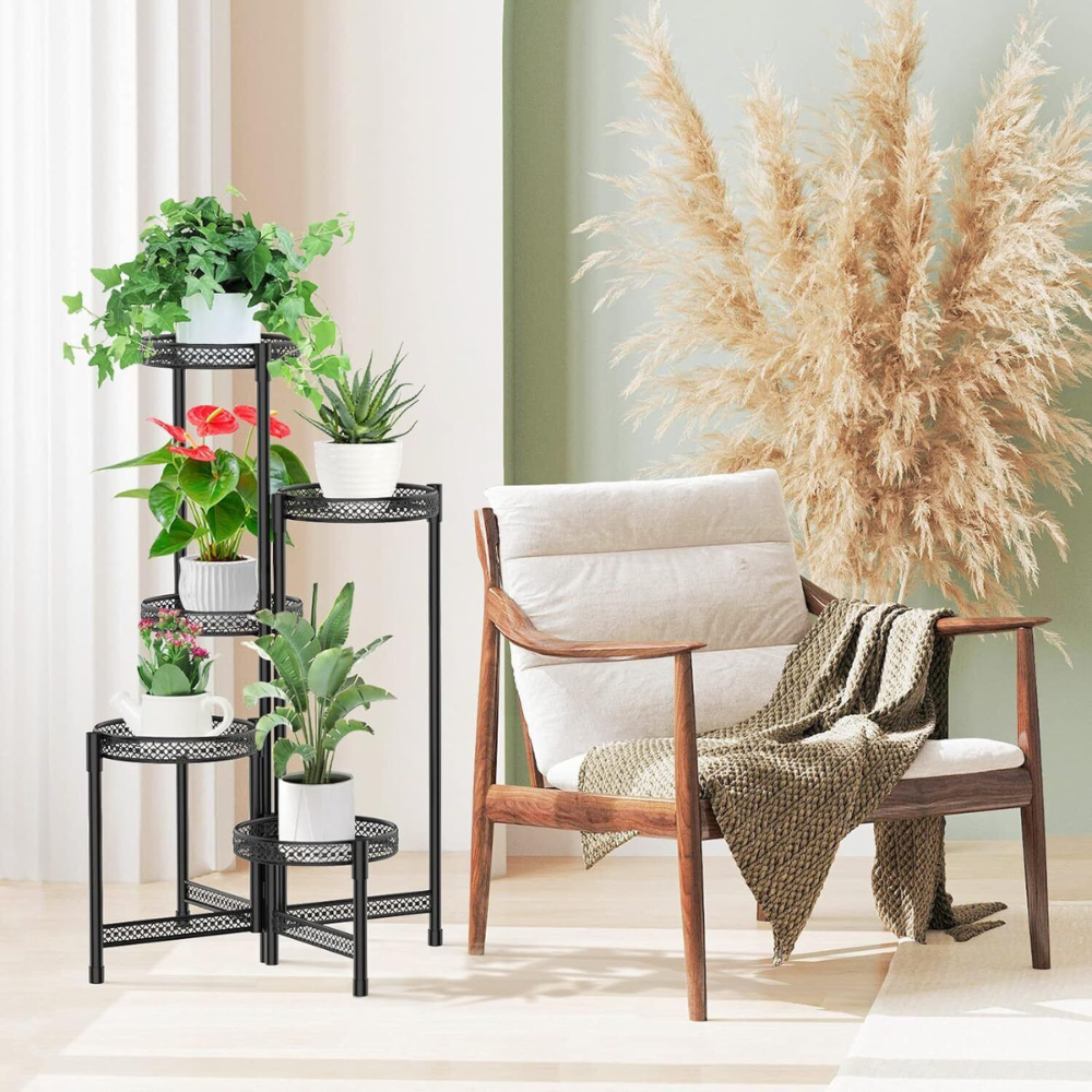 4 Tier Metal Flower Pot Rack Corner Shelving Storage Shelf - The Grand Bazaar of Australia
