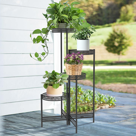 4 Tier Metal Flower Pot Rack Corner Shelving Storage Shelf - The Grand Bazaar of Australia