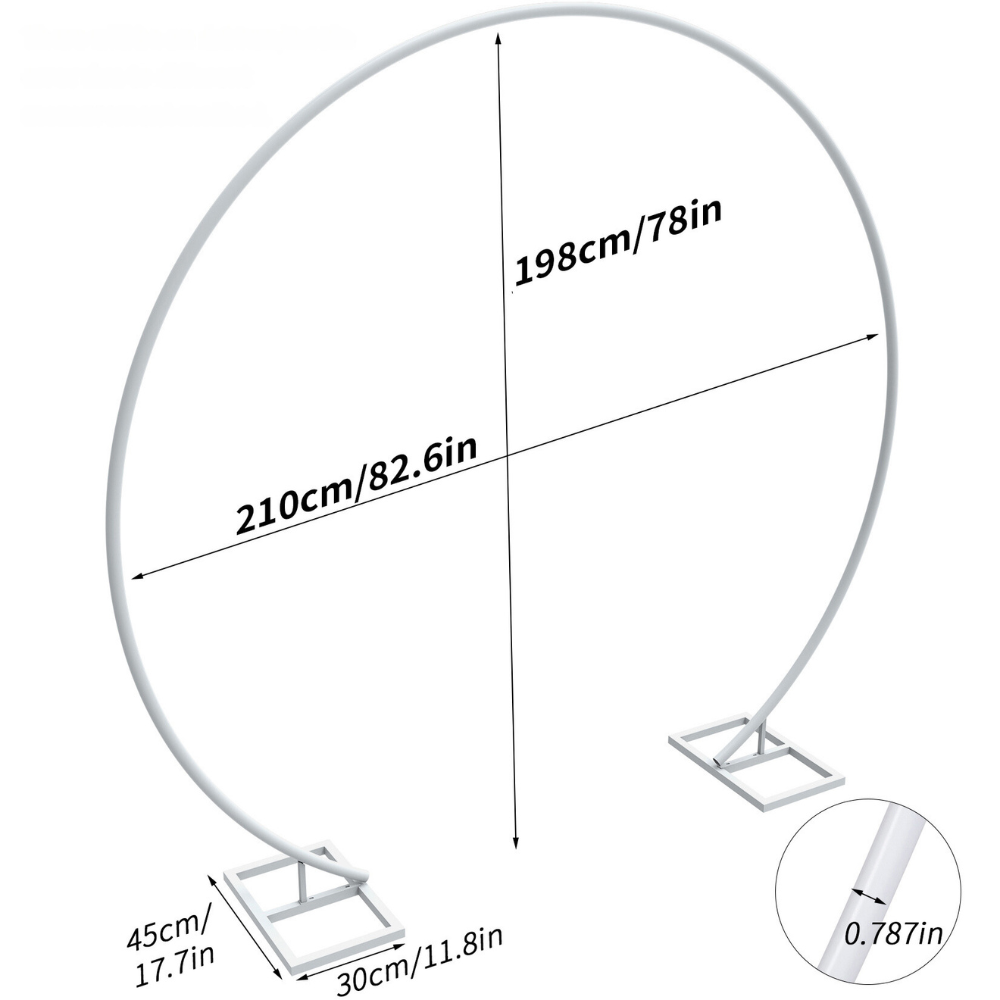 2.1M/2.4M Removable Round Wedding Arch Metal Backdrop Flower Frame - The Grand Bazaar of Australia