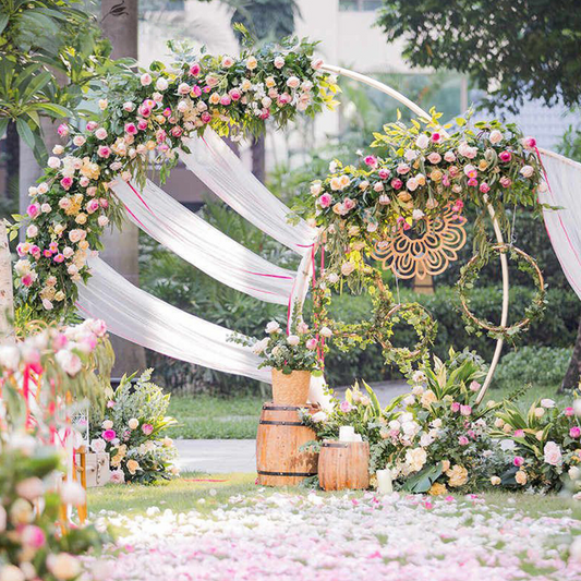 2.1M/2.4M Removable Round Wedding Arch Metal Backdrop Flower Frame - The Grand Bazaar of Australia