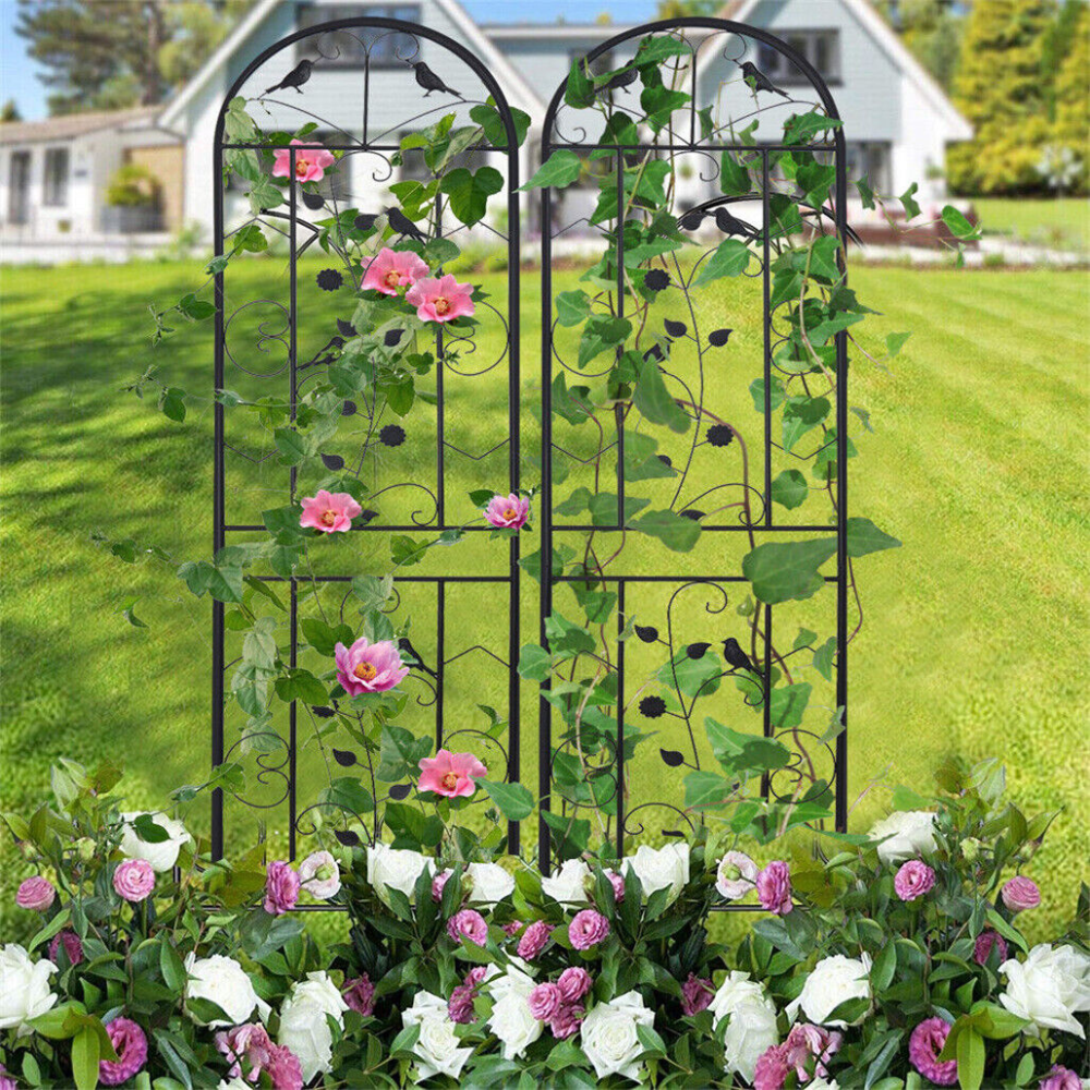 2PCS Metal Garden Trellis Fence Anti-Rust Climbing Plant Flower Panels - The Grand Bazaar of Australia