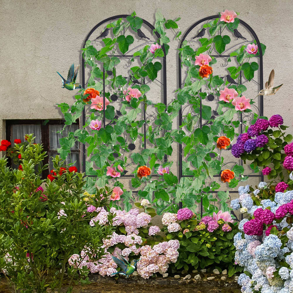 2PCS Metal Garden Trellis Fence Anti-Rust Climbing Plant Flower Panels - The Grand Bazaar of Australia