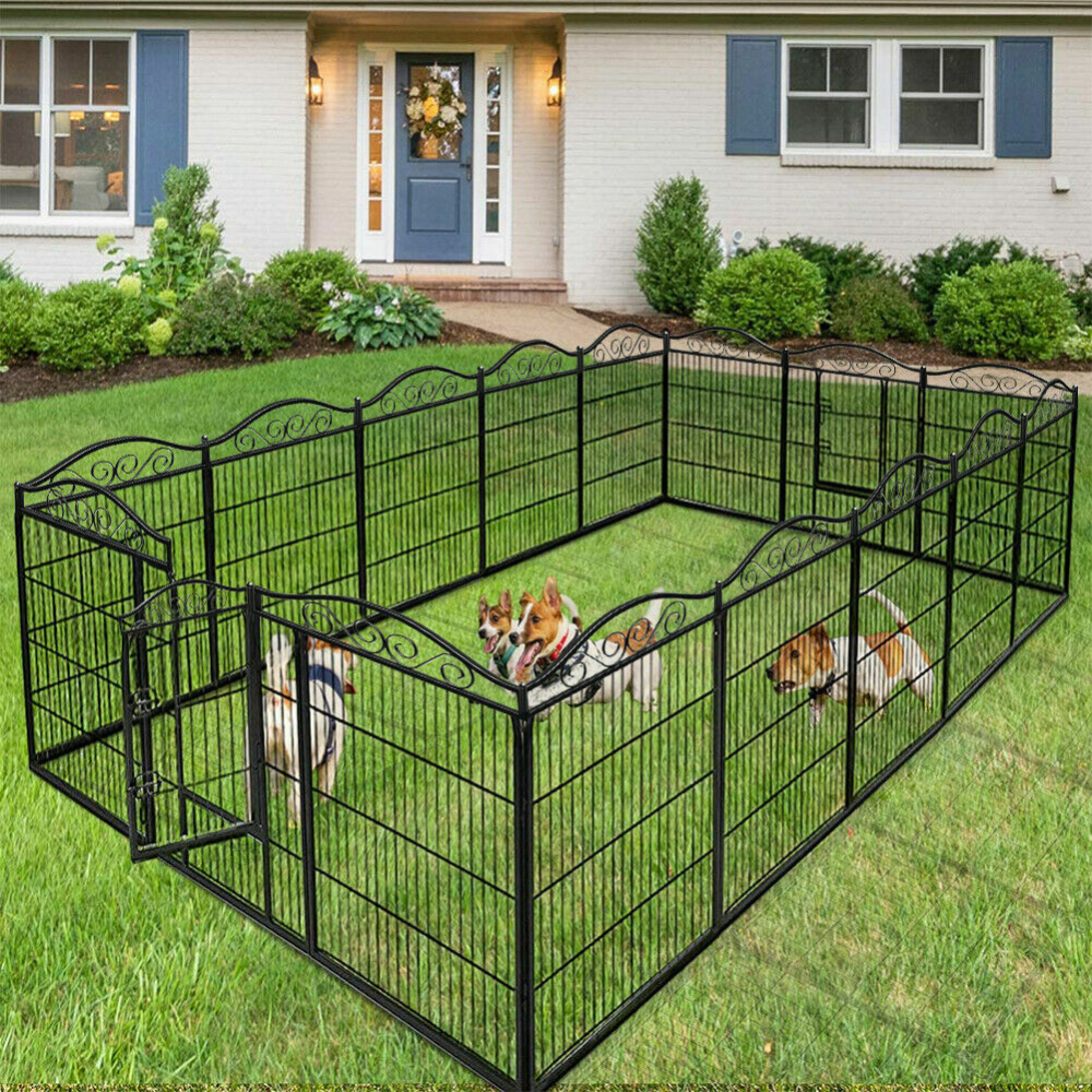 Foldable 8 Panels Pet Fence Heavy Duty Metal Dog Playpen - The Grand Bazaar of Australia