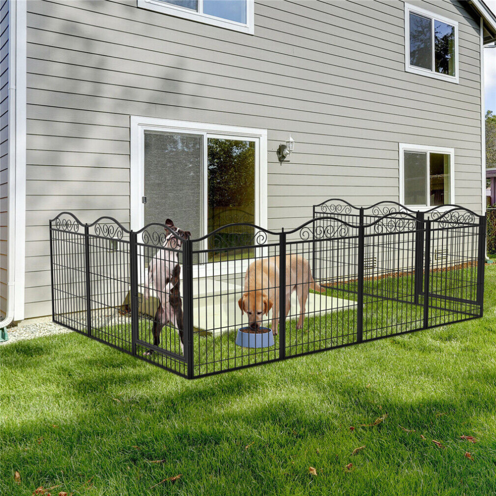 Foldable 8 Panels Pet Fence Heavy Duty Metal Dog Playpen - The Grand Bazaar of Australia