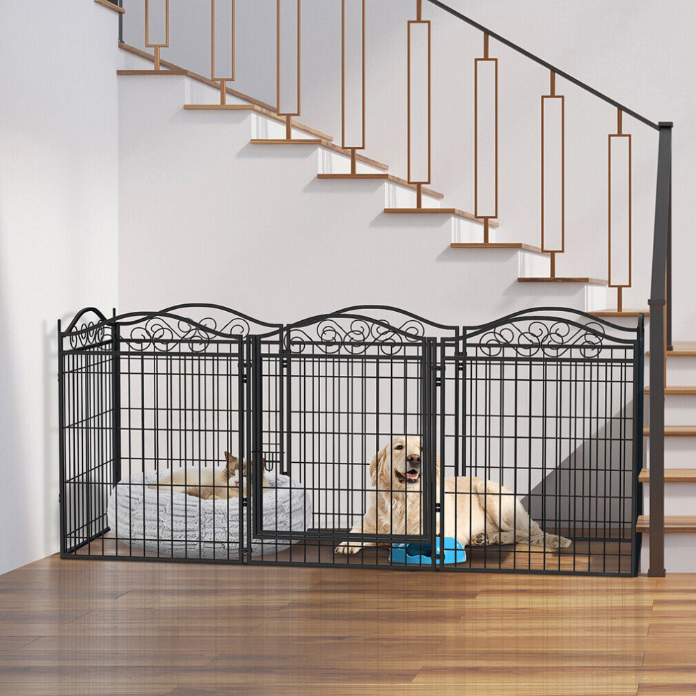 Foldable 8 Panels Pet Fence Heavy Duty Metal Dog Playpen - The Grand Bazaar of Australia