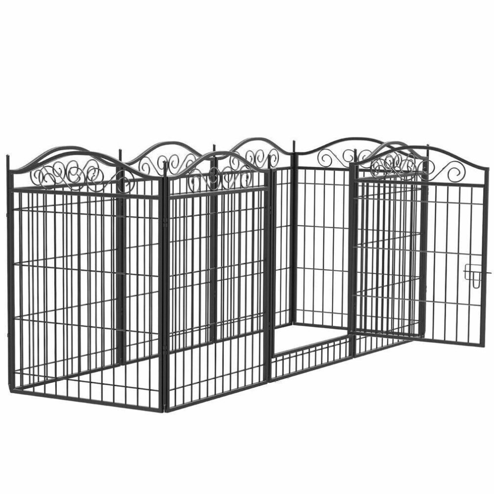 Foldable 8 Panels Pet Fence Heavy Duty Metal Dog Playpen - The Grand Bazaar of Australia