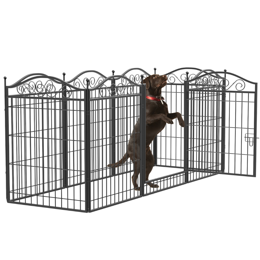 Foldable 8 Panels Pet Fence Heavy Duty Metal Dog Playpen - The Grand Bazaar of Australia
