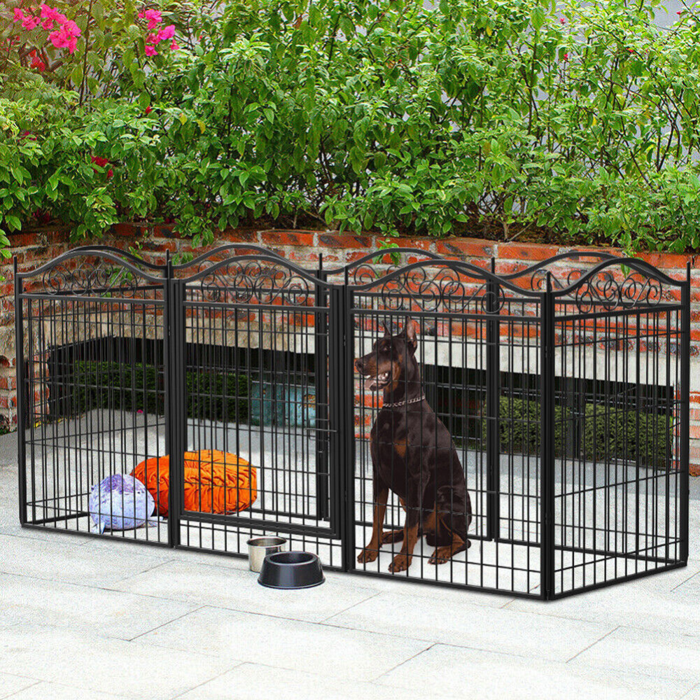 Foldable 8 Panels Pet Fence Heavy Duty Metal Dog Playpen - The Grand Bazaar of Australia