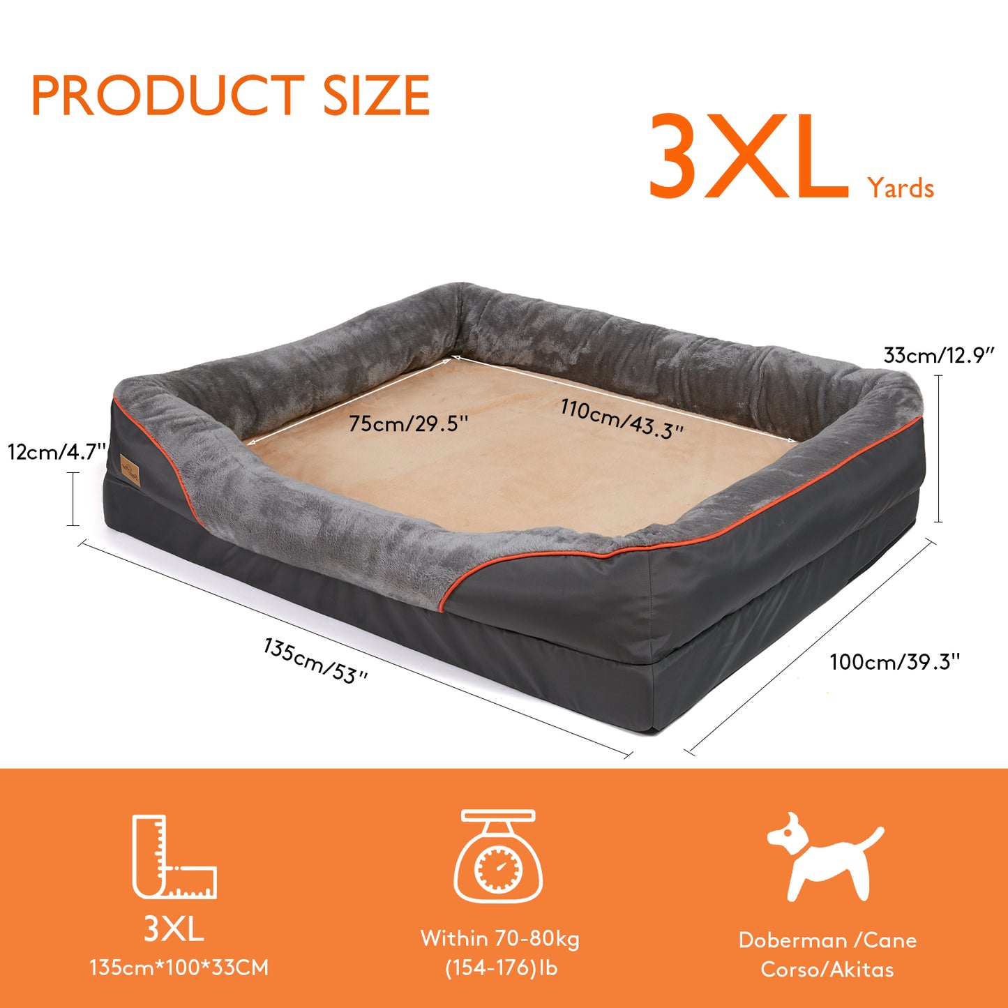 Jumbo Orthopedic Dog Bed Elevated Cushion Warm Waterproof Mattress - The Grand Bazaar of Australia