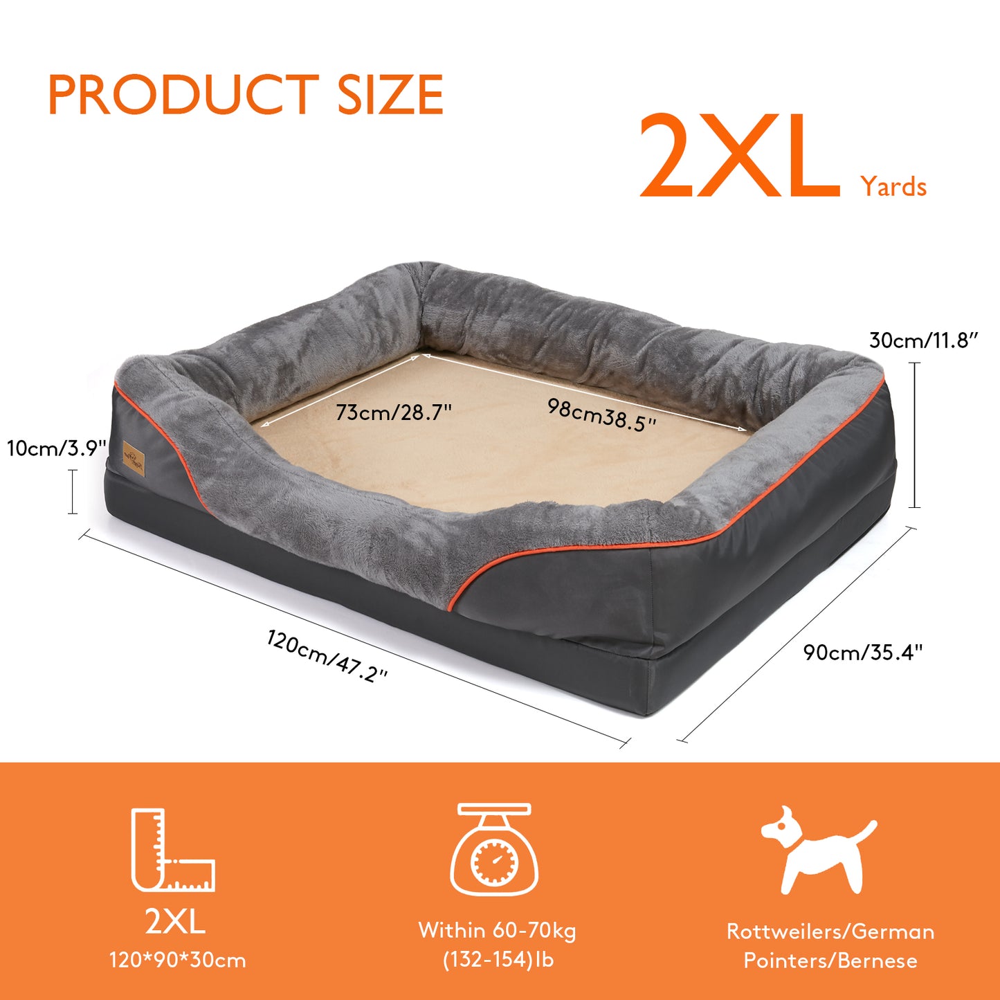 Jumbo Orthopedic Dog Bed Elevated Cushion Warm Waterproof Mattress - The Grand Bazaar of Australia