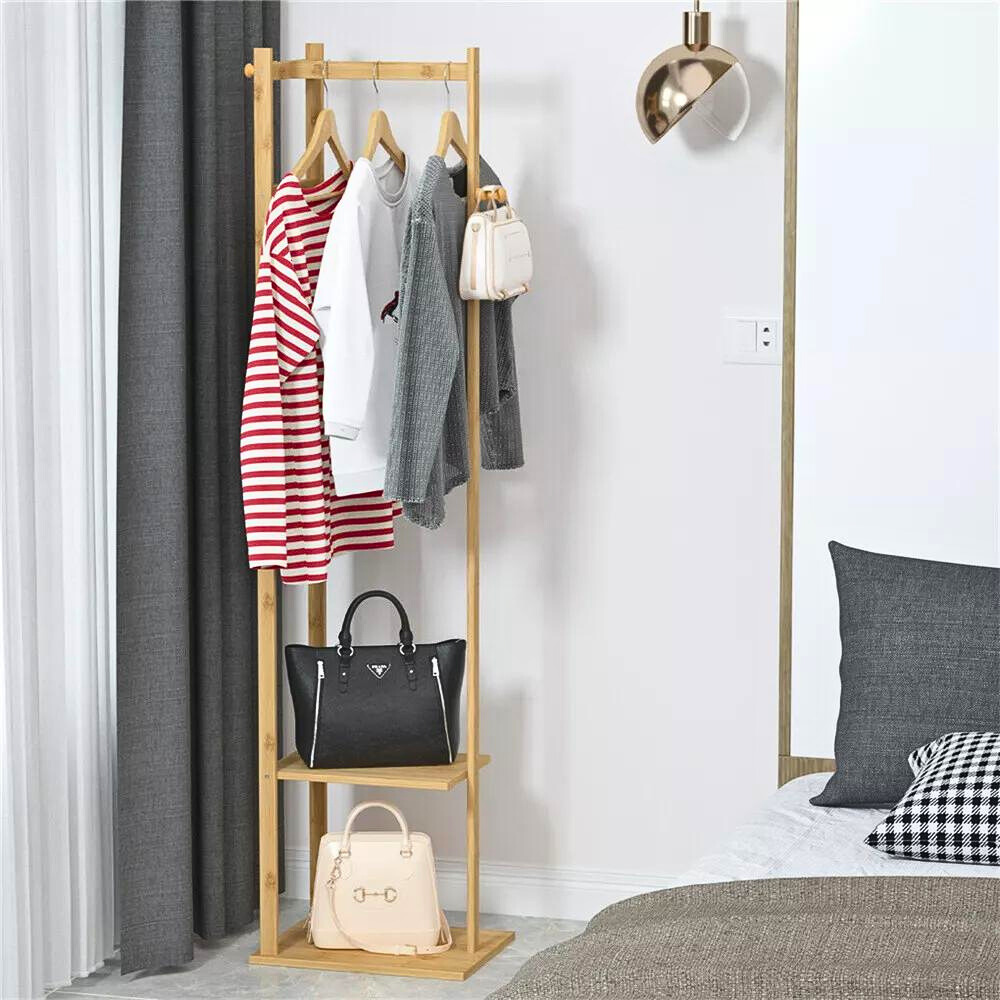 Garment Coat Clothes Stand Rack Hat Shoe Wooden Hanger Holder Shelf Organizer - The Grand Bazaar of Australia