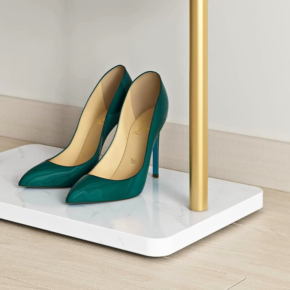 Heavy Duty Gold Pole Clothing Rack with Granite Stone Base - The Grand Bazaar of Australia