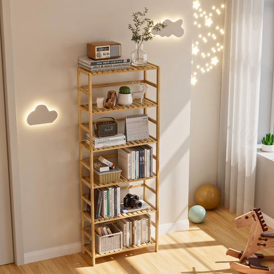 6-Tier Bamboo Storage Rack Shelving Bookshelf Plant Flower Stand - The Grand Bazaar of Australia