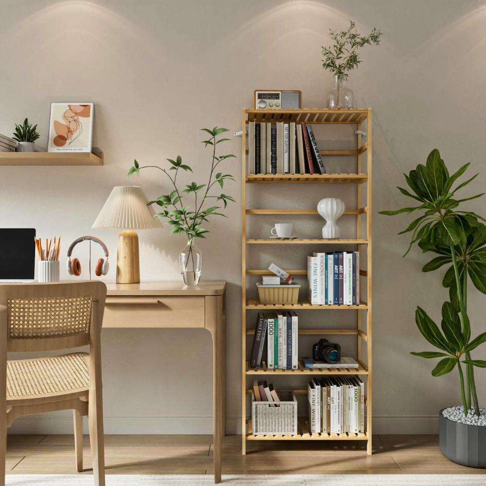 6-Tier Bamboo Storage Rack Shelving Bookshelf Plant Flower Stand - The Grand Bazaar of Australia