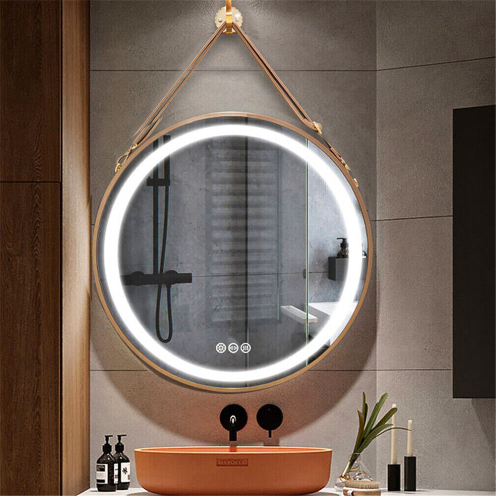 Round LED Dimmable Aluminum Fram HD Glass Wall Mounted Illuminated Vanity Mirror - The Grand Bazaar of Australia