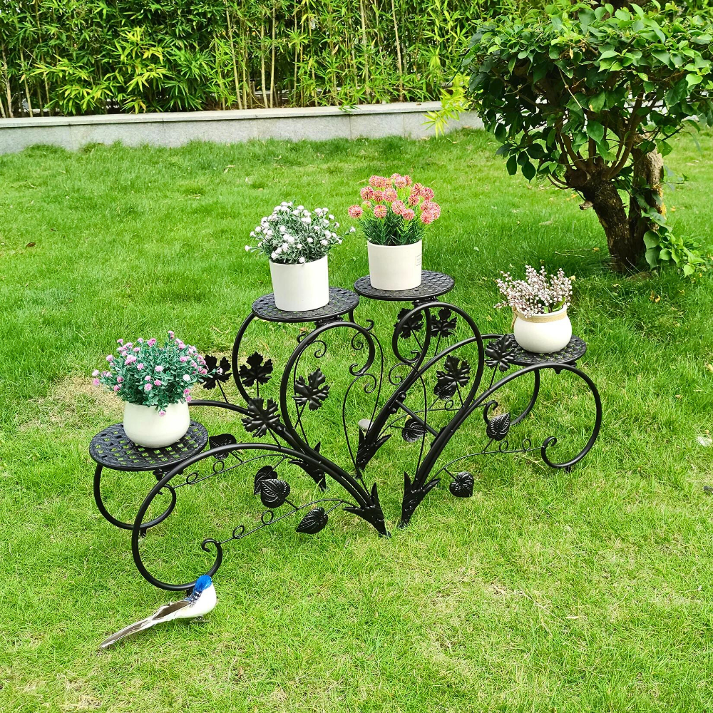 2 PCS Heart-shape Metal Plant Stand Flower Pot - The Grand Bazaar of Australia