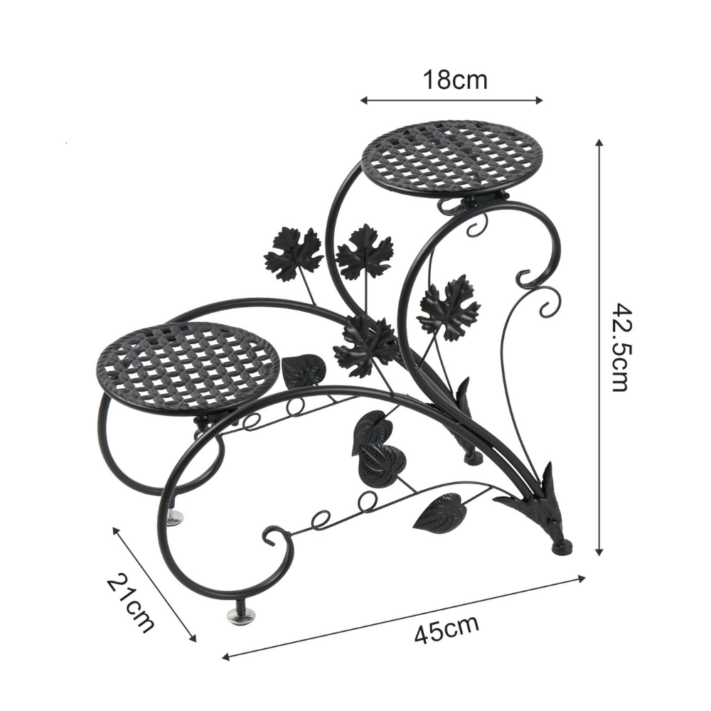 2 PCS Heart-shape Metal Plant Stand Flower Pot - The Grand Bazaar of Australia