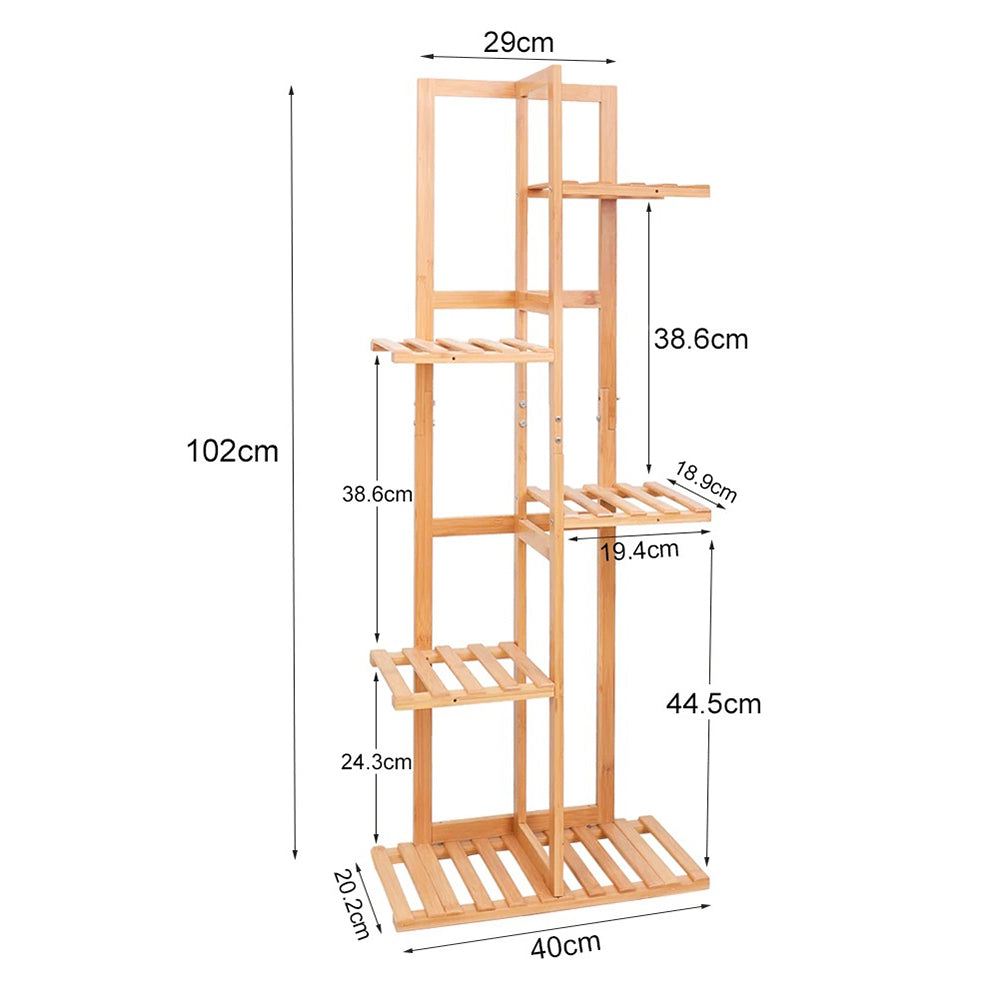 5/6 Pot Vertically Bamboo Flower Shelf Rack Pots Display Corner Shelving - The Grand Bazaar of Australia