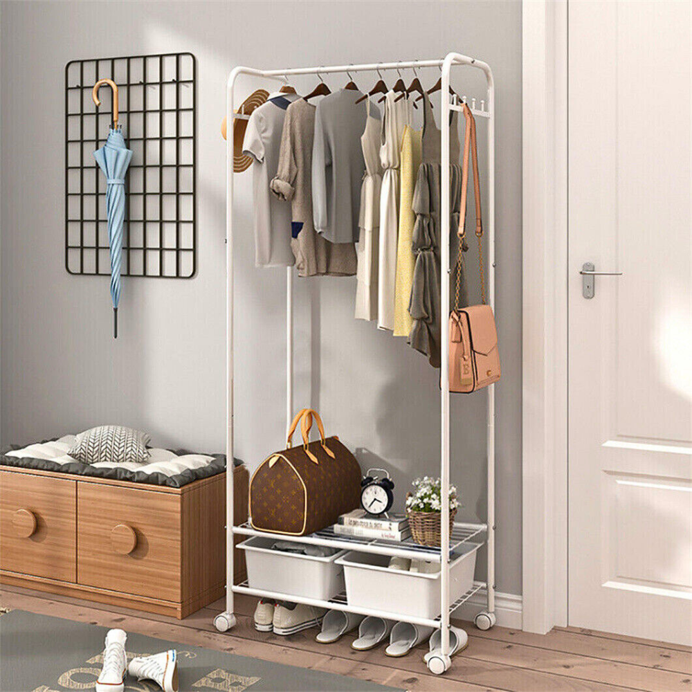 Heavy Duty Industrial Pipe Clothes Rack with Wheels - The Grand Bazaar of Australia