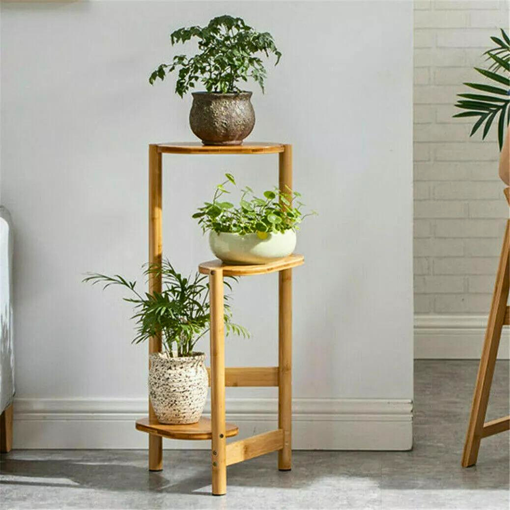 3 Tier Bamboo Tall Corner Plant Rack Planter Stand Flower Pot Holder - The Grand Bazaar of Australia