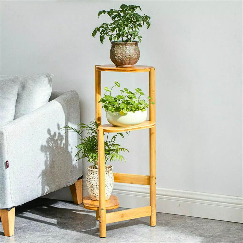 3 Tier Bamboo Tall Corner Plant Rack Planter Stand Flower Pot Holder - The Grand Bazaar of Australia