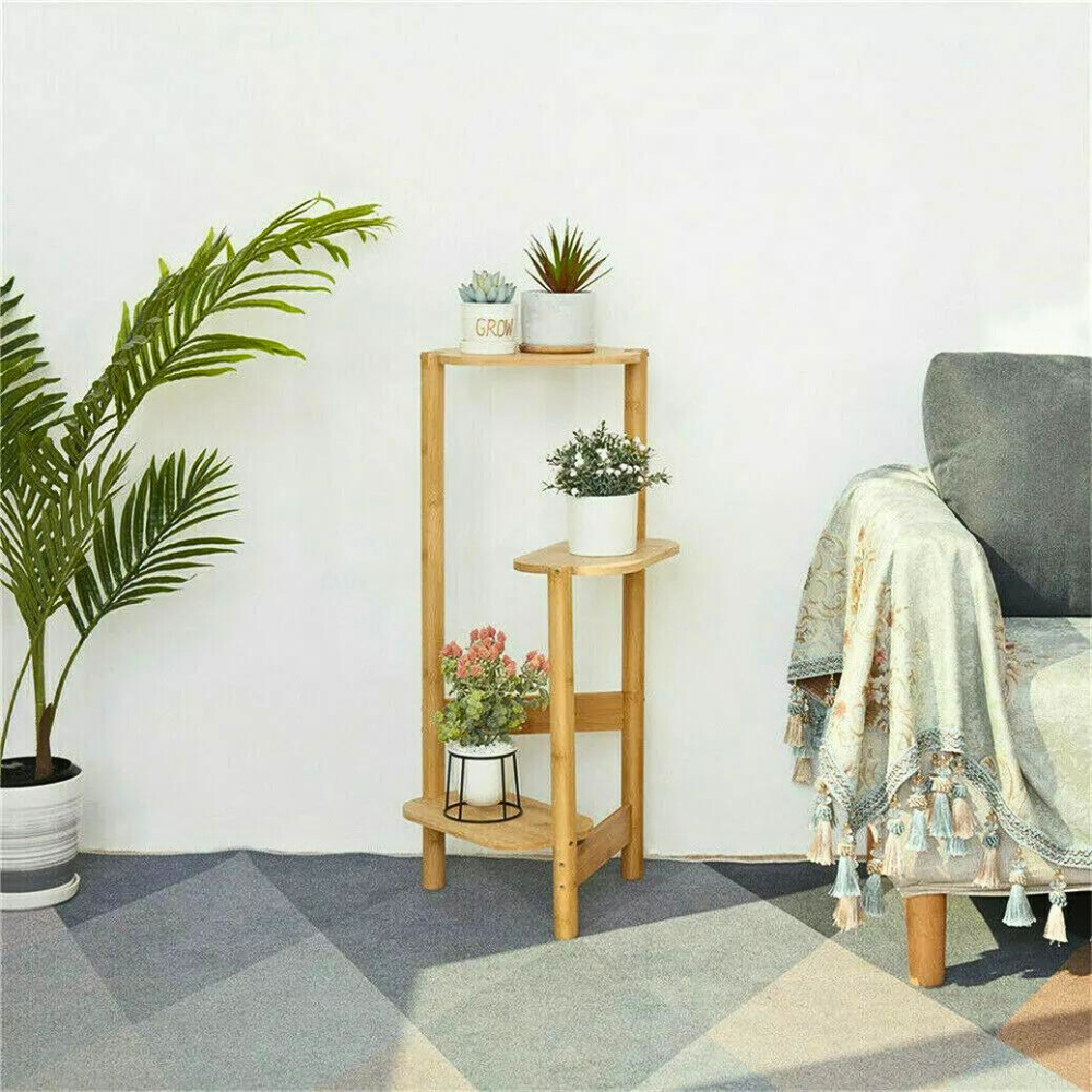 3 Tier Bamboo Tall Corner Plant Rack Planter Stand Flower Pot Holder - The Grand Bazaar of Australia