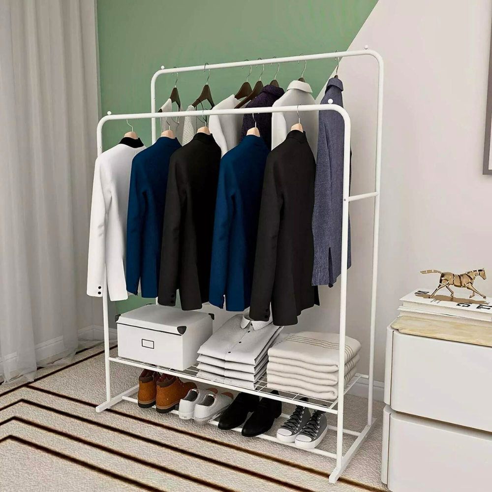 Heavy Duty Rolling Garment Rack Cloth Hanger and Shoes Organizer - The Grand Bazaar of Australia