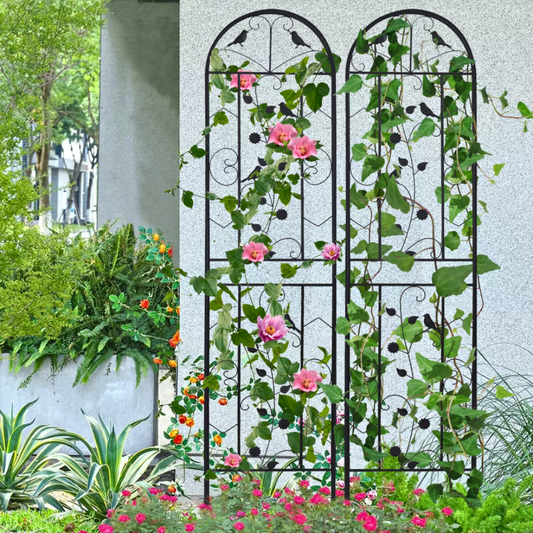 2 Pack Garden Trellis Patio Metal Wire Lattices Grid Panels for Climbing Plants - The Grand Bazaar of Australia
