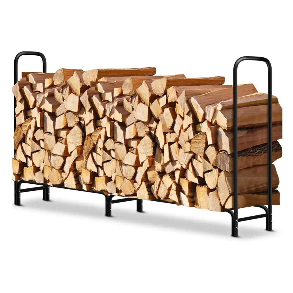 8ft Metal Firewood Rack Adjustable Outdoor Wood Stacker - The Grand Bazaar of Australia