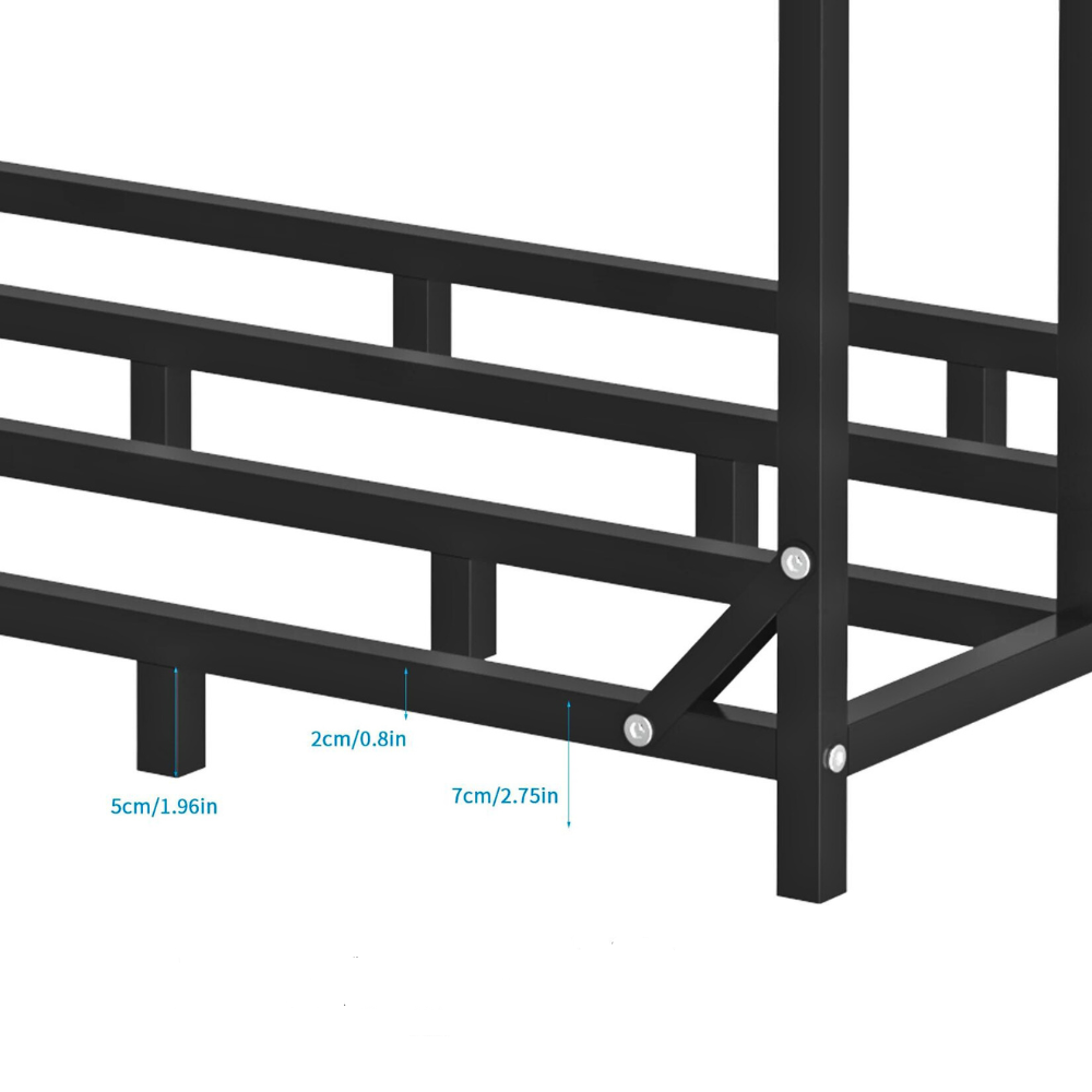 Heavy Duty Outdoor Firewood Storage Metal Log Rack with Top Cover - The Grand Bazaar of Australia