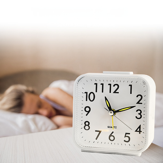 Mini Square Silent Alarm Clocks Non-ticking Analog Quartz Clock with LED - Battery Power - The Grand Bazaar of Australia