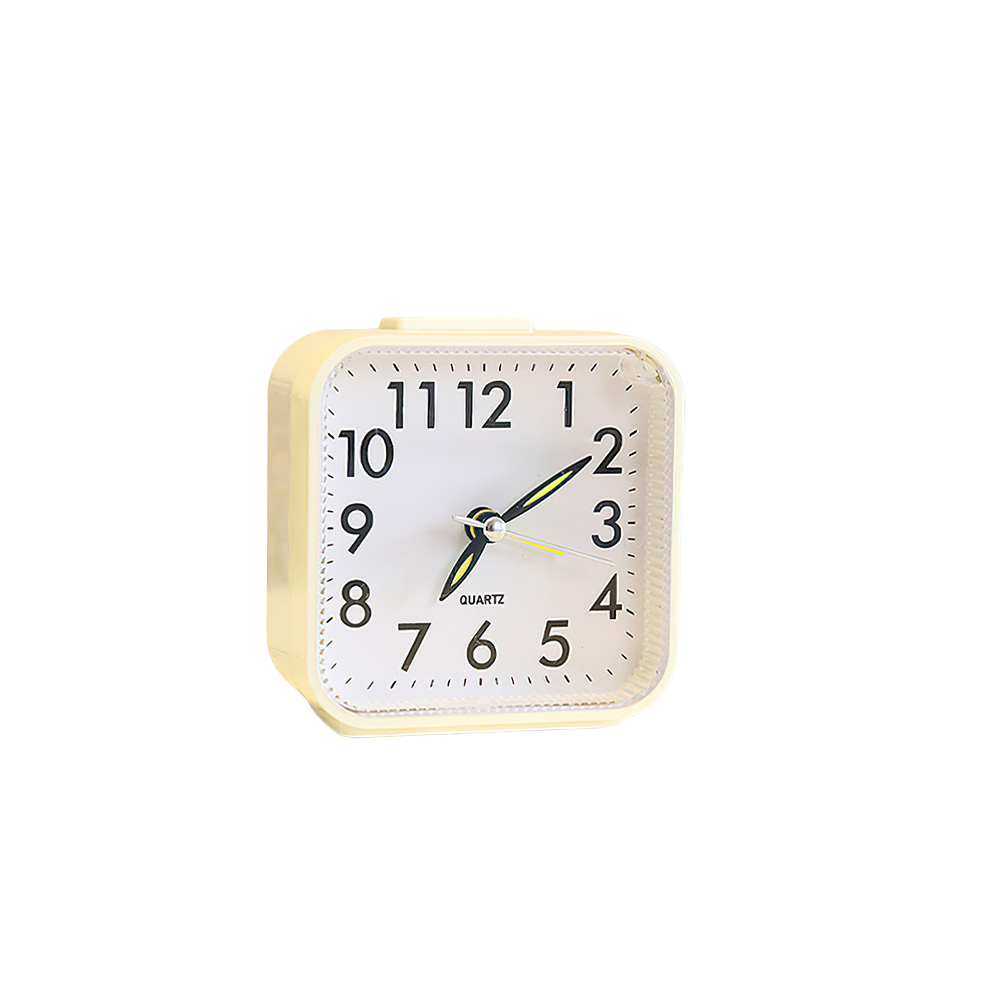 Mini Square Silent Alarm Clocks Non-ticking Analog Quartz Clock with LED - Battery Power - The Grand Bazaar of Australia