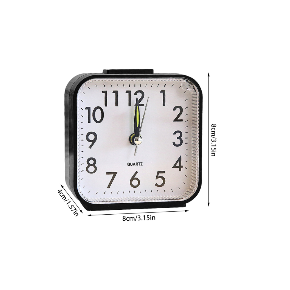 Mini Square Silent Alarm Clocks Non-ticking Analog Quartz Clock with LED - Battery Power - The Grand Bazaar of Australia