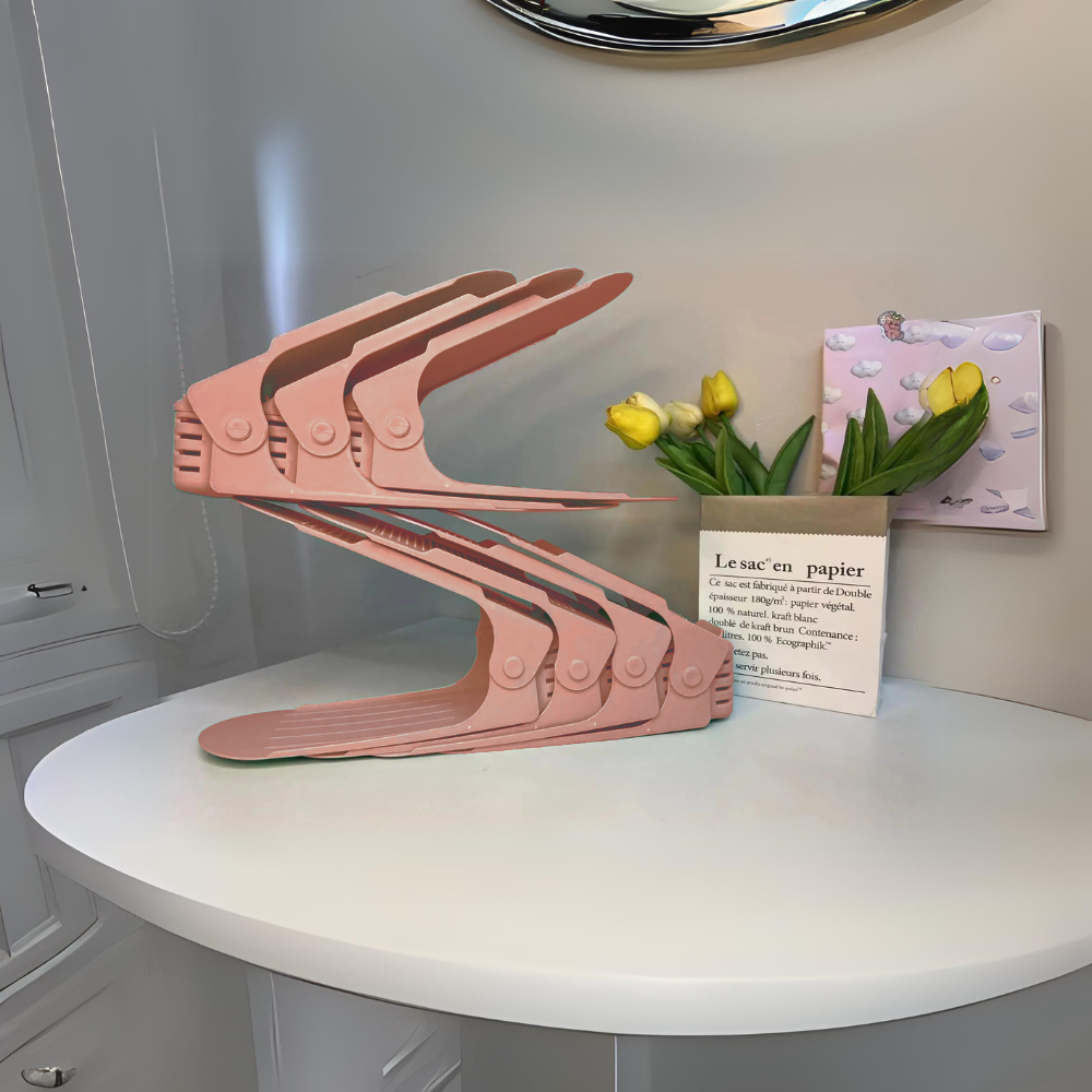 7 Pcs Double-Layer Integrated Adjustable Plastic Shoe Rack - The Grand Bazaar of Australia