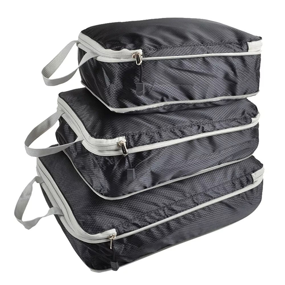 3Pcs Compressible Travel Storage Bag Suitcase Packing Cubes - The Grand Bazaar of Australia