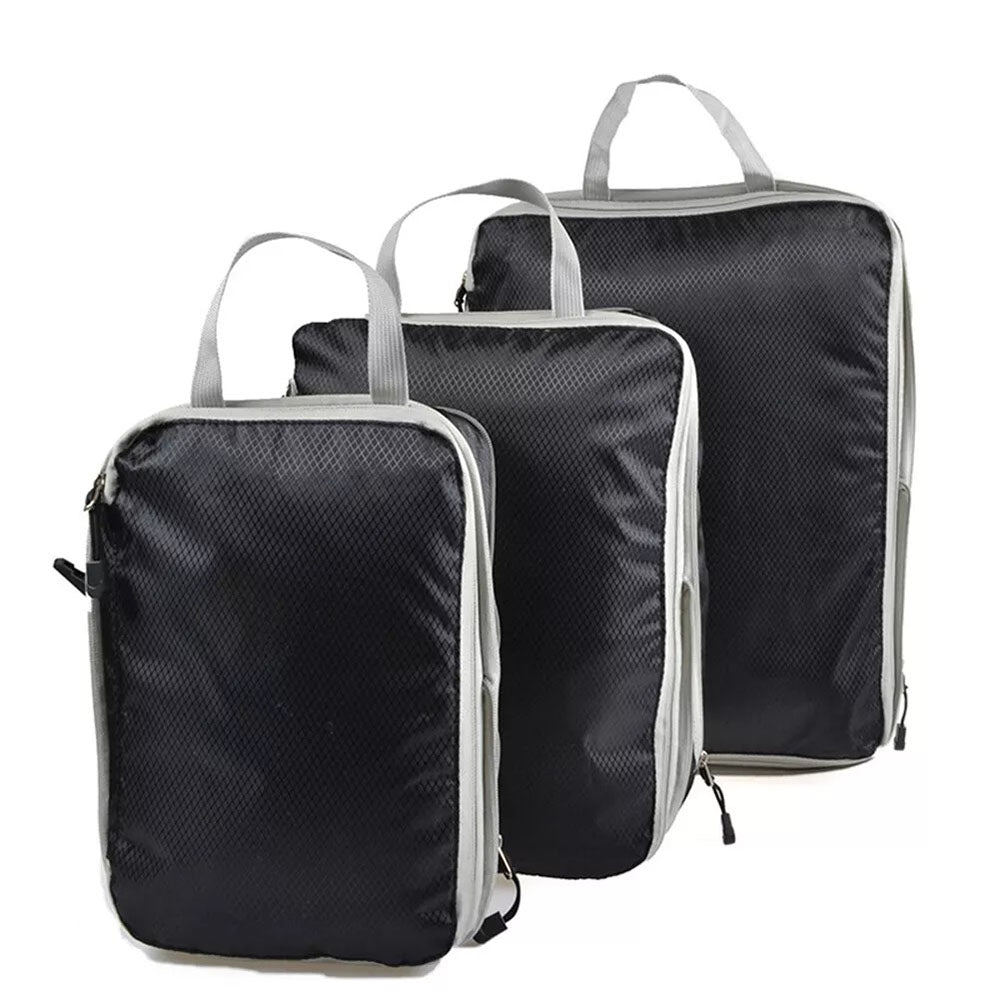 3Pcs Compressible Travel Storage Bag Suitcase Packing Cubes - The Grand Bazaar of Australia