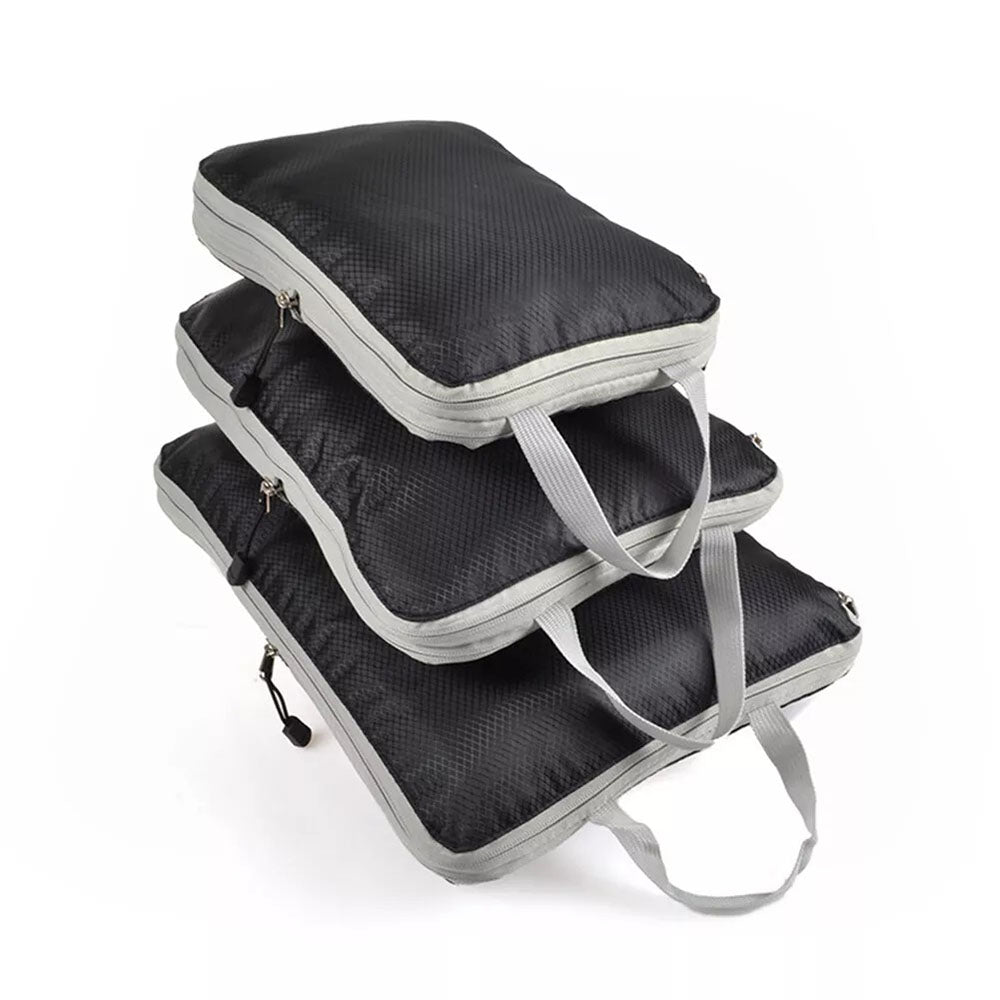 3Pcs Compressible Travel Storage Bag Suitcase Packing Cubes - The Grand Bazaar of Australia
