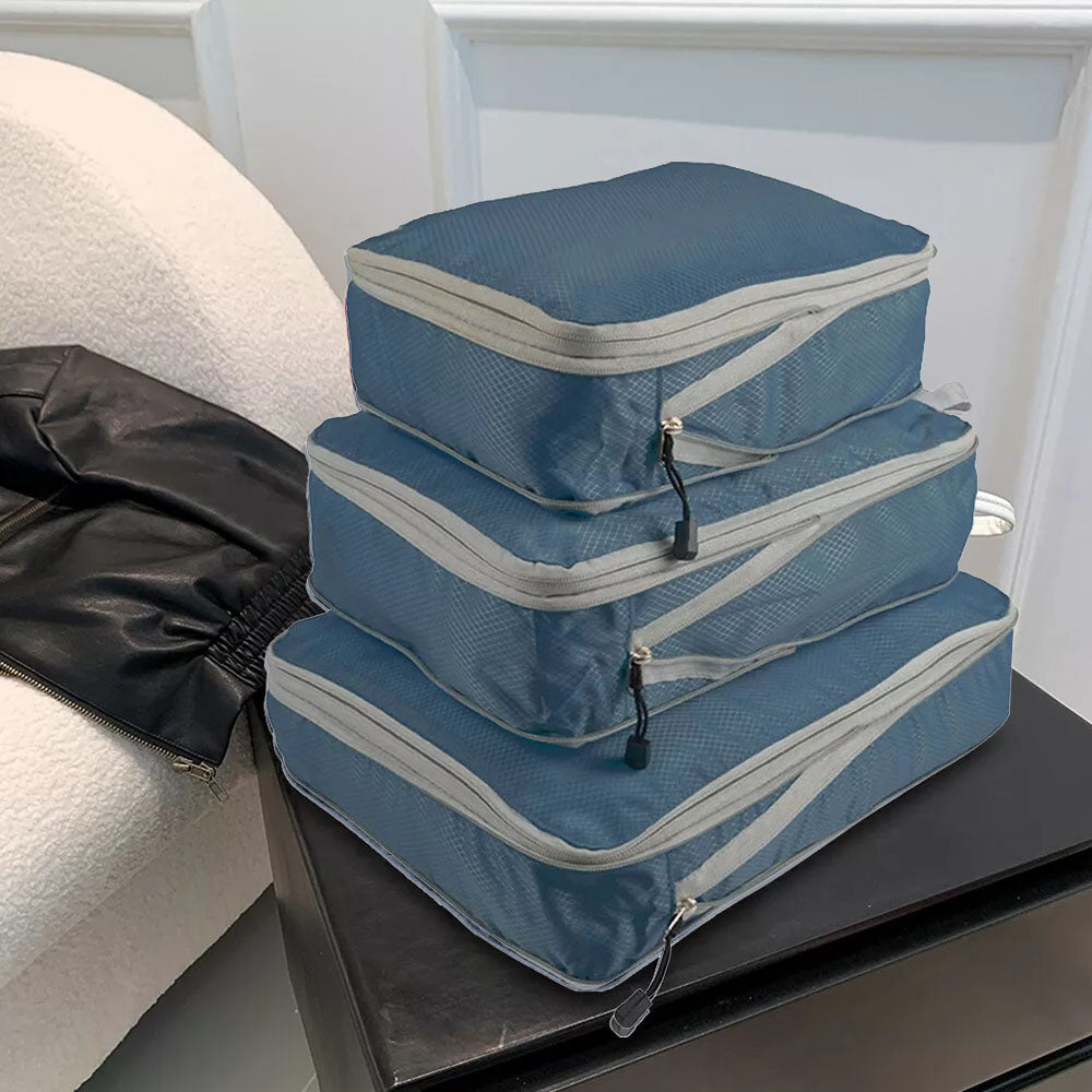 3Pcs Compressible Travel Storage Bag Suitcase Packing Cubes - The Grand Bazaar of Australia