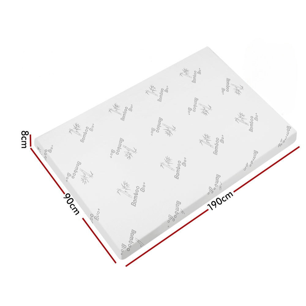 Graphite Infused Memory Foam Mattress Topper Bamboo Cover 8cm - The Grand Bazaar of Australia