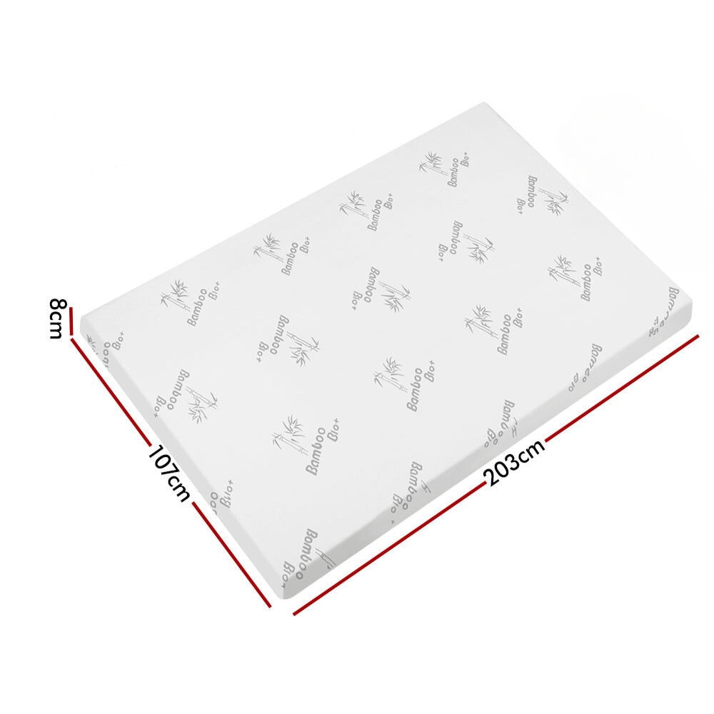 Graphite Infused Memory Foam Mattress Topper Bamboo Cover 8cm - The Grand Bazaar of Australia