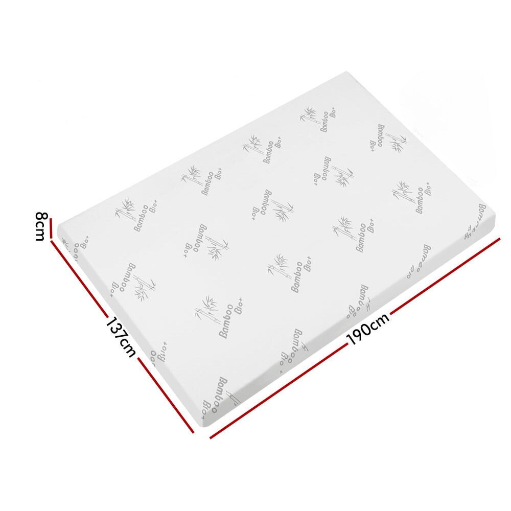Graphite Infused Memory Foam Mattress Topper Bamboo Cover 8cm - The Grand Bazaar of Australia