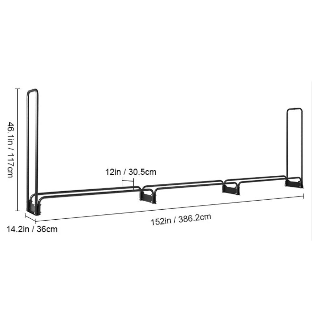 12.7FT Outdoor Firewood Rack with Cover Heavy Duty Firewood Holder - The Grand Bazaar of Australia
