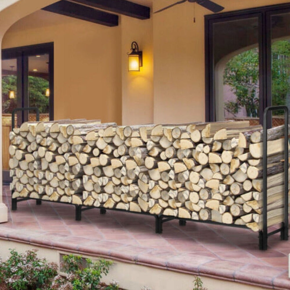 12.7FT Outdoor Firewood Rack with Cover Heavy Duty Firewood Holder - The Grand Bazaar of Australia